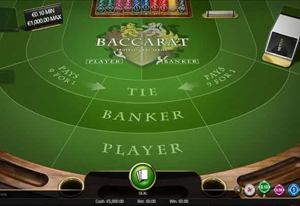 A demo game of Baccarat Professional Series from NetEnt.