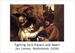 Fighting Card Players and Death - Painting by Jan Lievens, 1638