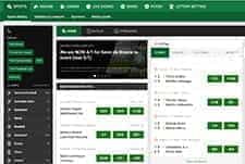 The layout of the Unibet sports betting home page.