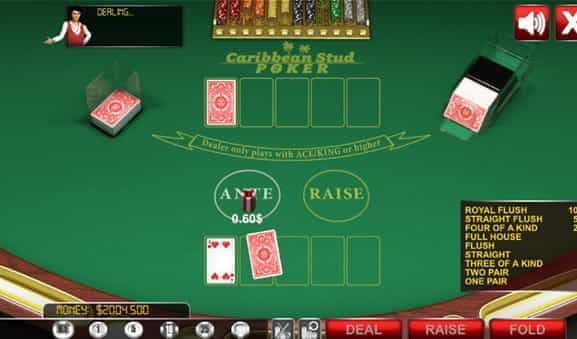 The casino poker game Caribbean Stud.