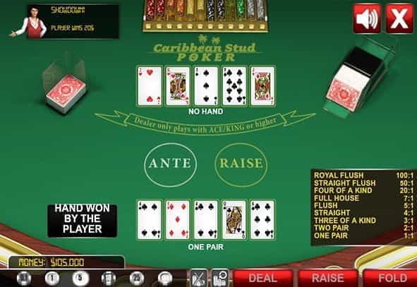 A preview image of a standard casino poker game