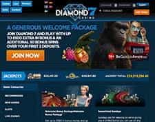 Details of the welcome package at Diamond7 online casino.