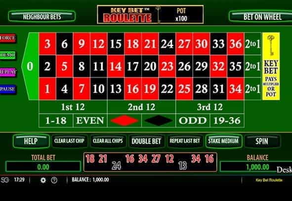 Preview of Key Bet Roulette game from Scientific Games.
