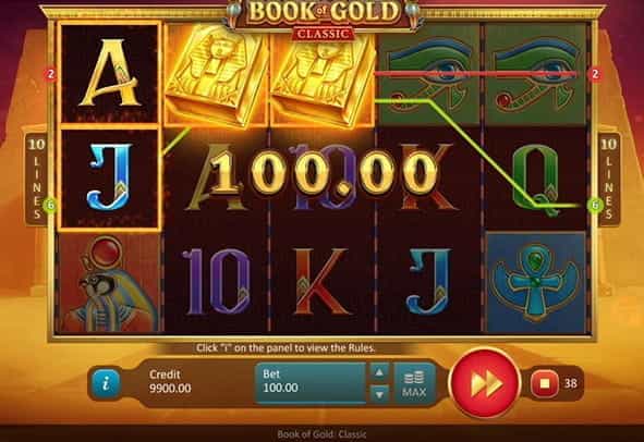 Book of Gold Classic demo game screen with a winning payline.