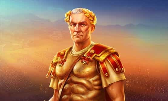 The opening screen of Rome: Caesar's Glory slot game.