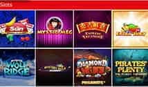 Various slot games available at The Sun Bingo.