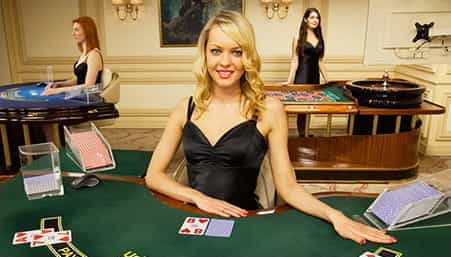 A croupier at a Trustly live casino.