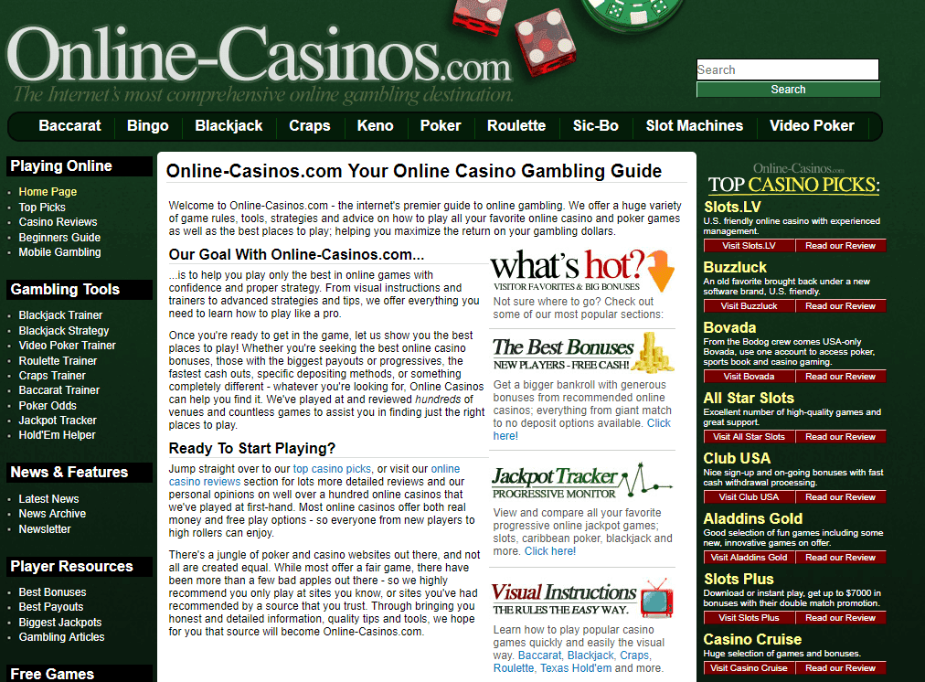 An image of the old Online-Casinos.com.