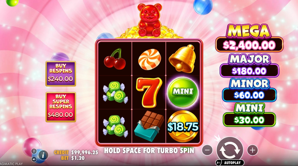 Screenshot from the New Super Gummy Strike Slot by Pragmatic Play