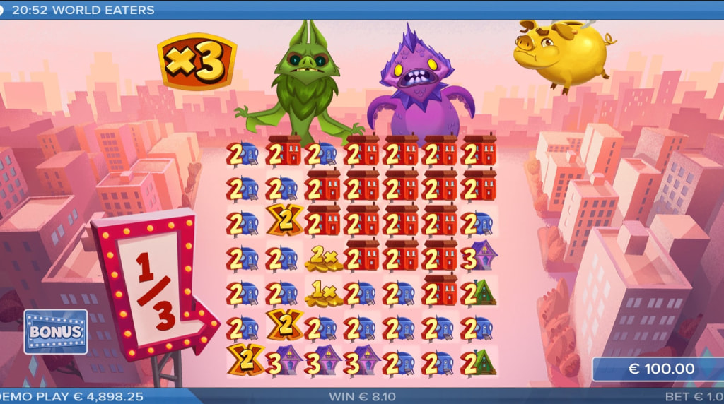 Screenshot from the Free Spins Round of World Eaters