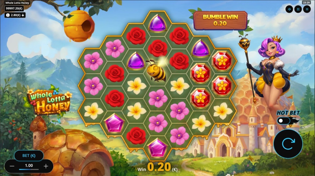 Screenshot from the New Whole Lotta Honey Slot by Gaming Corps