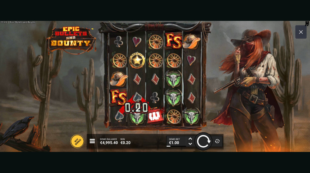 Screenshot from the New Epic Bullets and Bounty Slot by Hacksaw Gaming