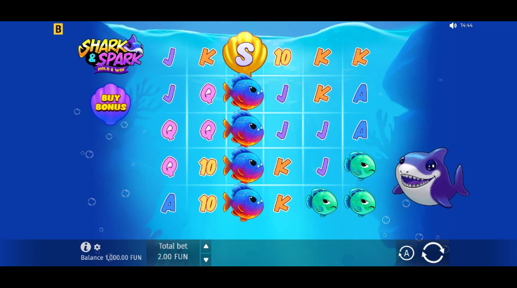 Screenshot from the New Shark & Spark Slot by BGaming