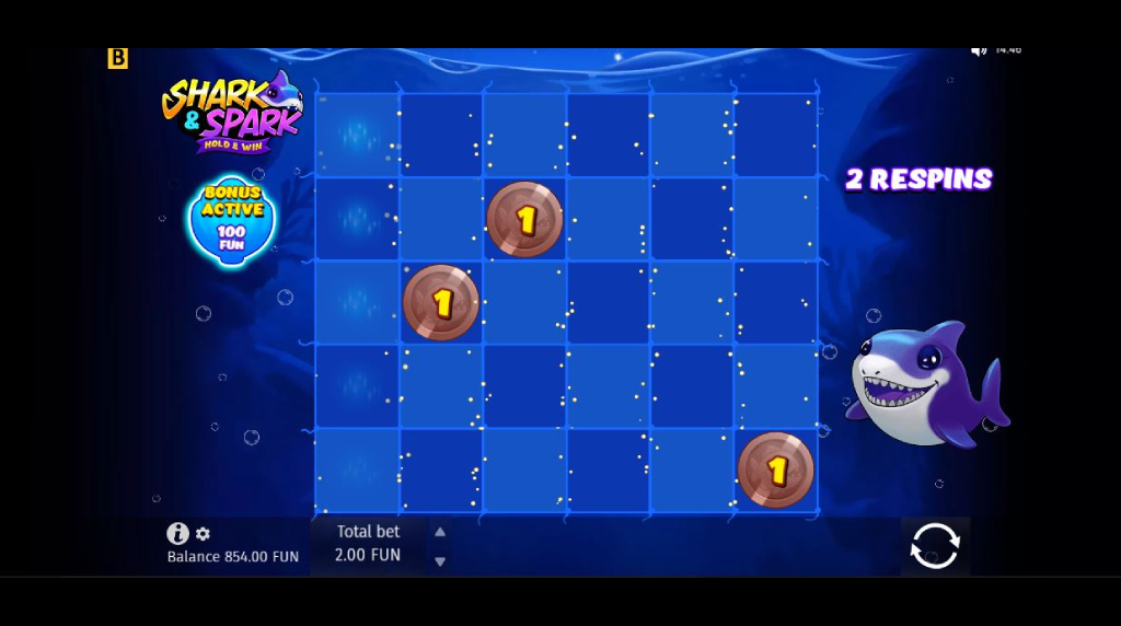 Screenshot from the Coin Respin of Shark & Spark