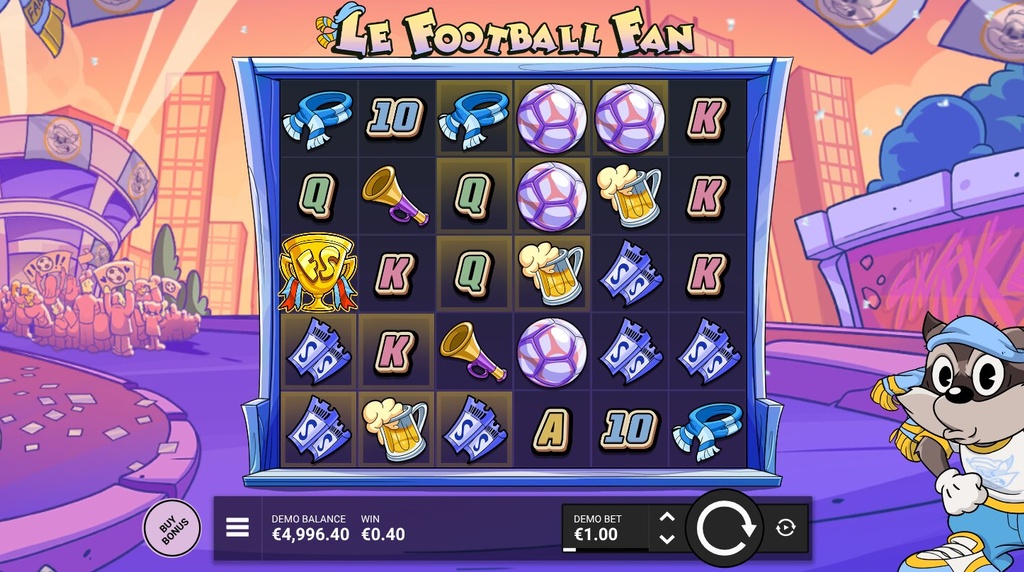 Screenshot from the New Le Football Fan Slot by Hacksaw Gaming