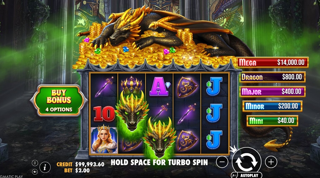 Screenshot from the New Sleeping Dragon Ultra Dark Slot by Pragmatic Play