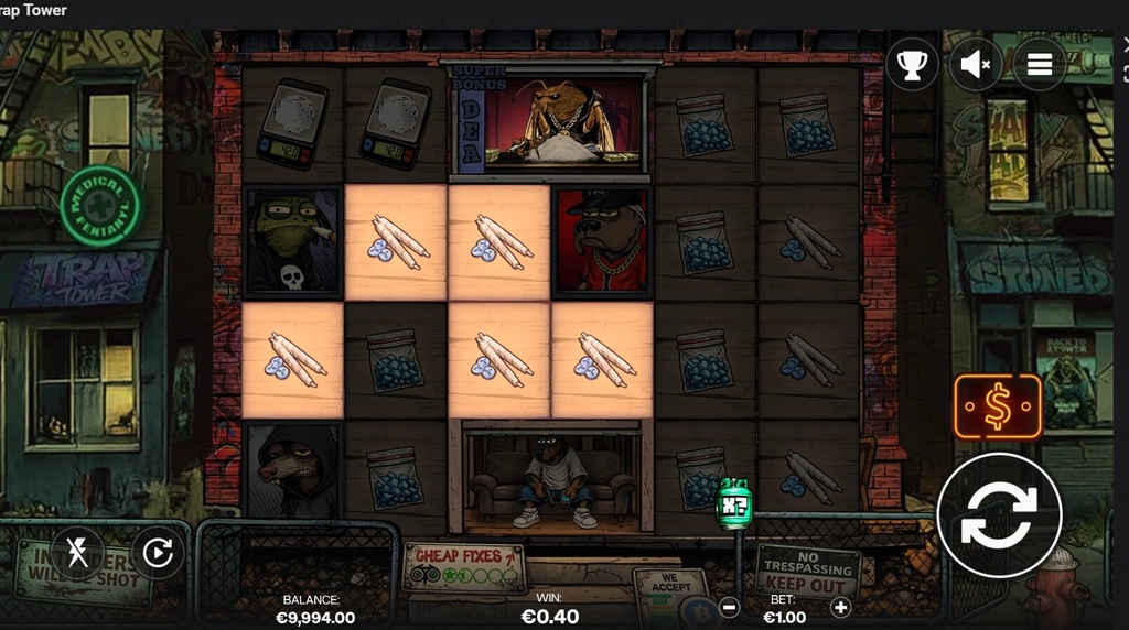 Screenshot from the New Trap Tower Slot by Shady Lady