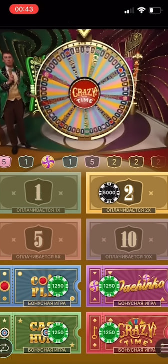 Captura de Crazy Time, Probada para Colombia