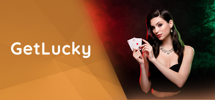 Forsiden du møder på GetLucky casino.