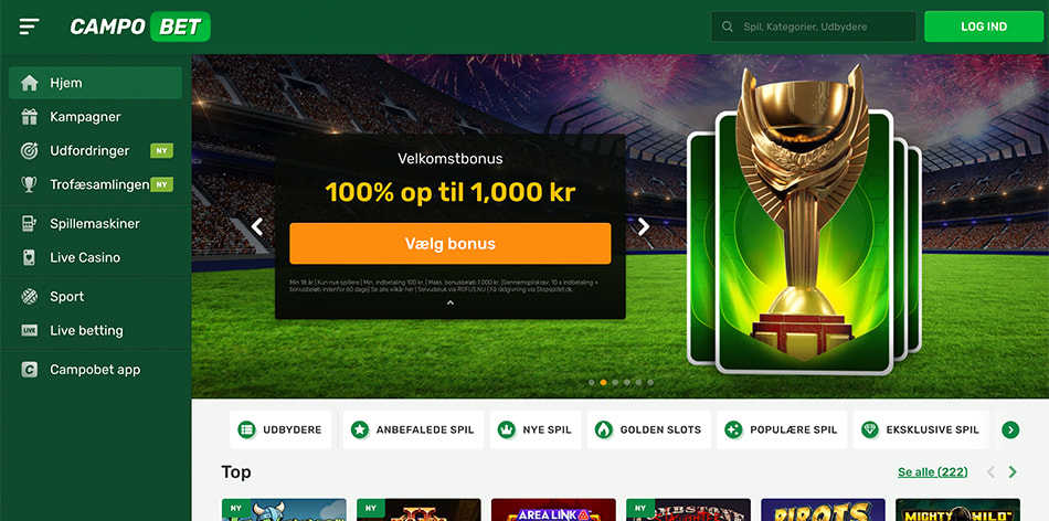 CampoBet har også mange casinospil, selvom sporten også skinner i gennem.