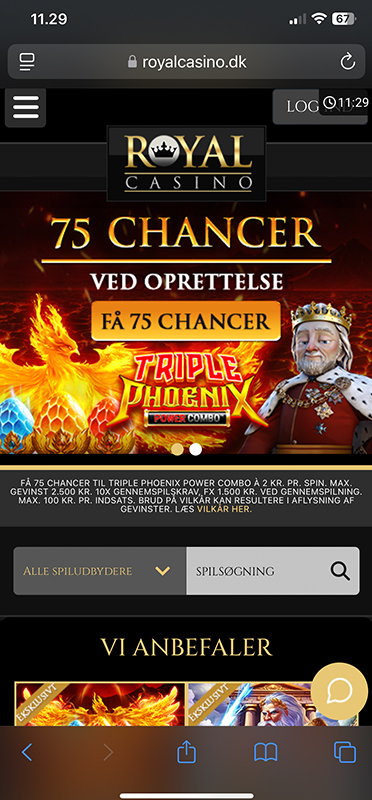 Bonus uden indbetaling hos Royal Casino