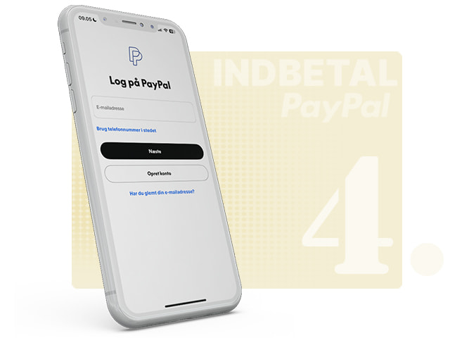Nogle gange bliver du flyttet til PayPal app, som det kan ses her.