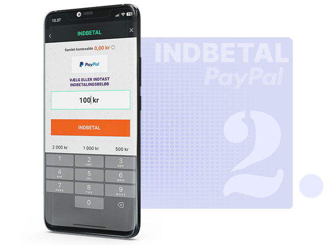 Et eksempel på en side, du møder, når du skal indtaste beløb til indbetaling med PayPal.