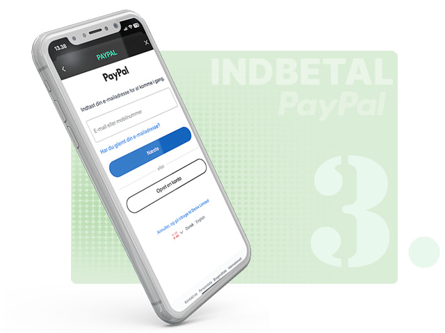 Login-skærmen du kan møde, når du skal indbetale med PayPal.