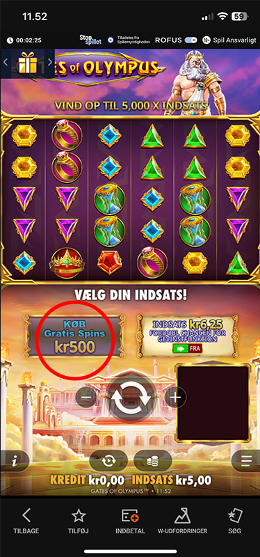 Du kan købe gratis spins, som nogle gange ændrer RTP.