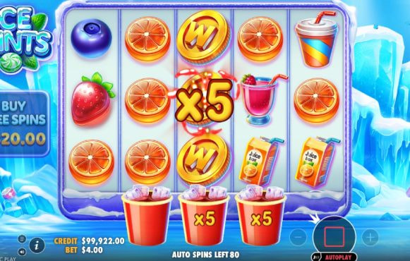 Skærmbillede fra den nye Ice Mints spilleautomat fra Pragmatic Play