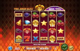 Skærmbillede fra den nye Fire Joker Blitz spilleautomat fra Play’n GO