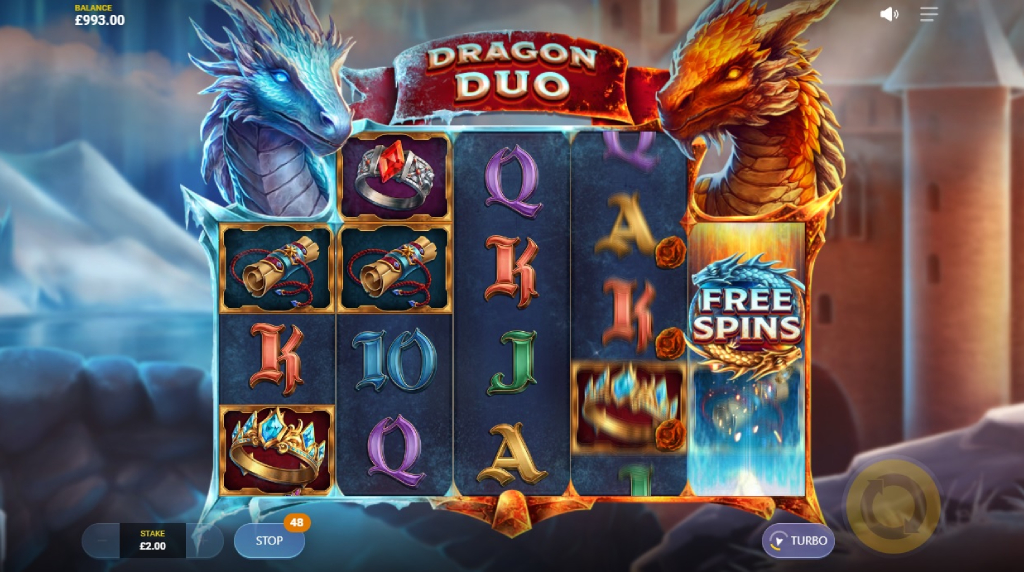 Screenshot fra den Nye Dragon Duo Slot af Red Tiger