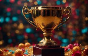 Gyldent trofæ på bord