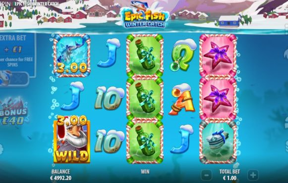 Screenshot fra den Nye Epic Fish Winter Catch Slot af Quickspin