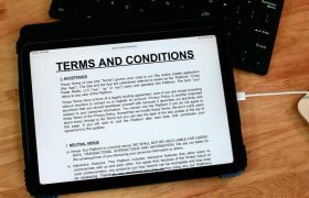 Relger og vilkår på tablet