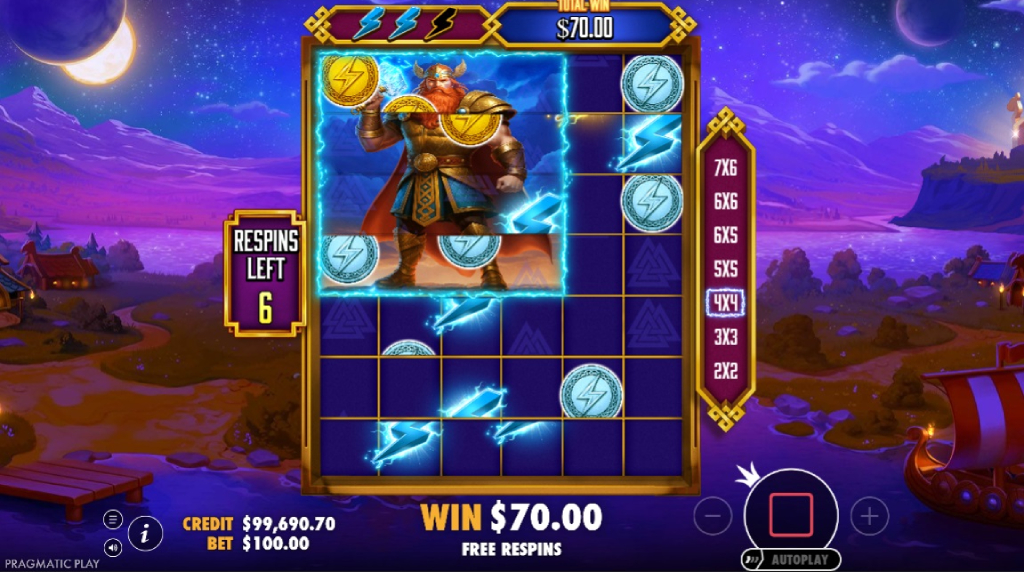 Skærmbillede af Lightning Respin i Hammerstorm