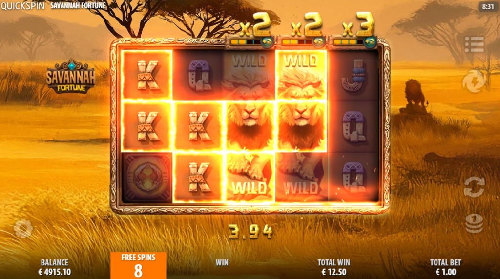 Skærmbillede af Hunting Reels i Savannah Fortune