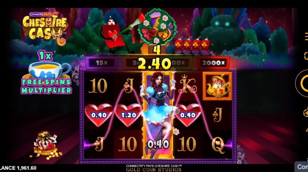 Skærmbillede af Free Spins i Connectify Pays Cheshire Cash