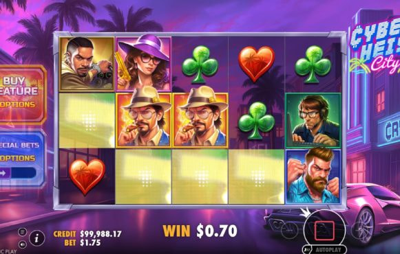 Screenshot fra den Nye Cyberheist City Slot af Pragmatic Play