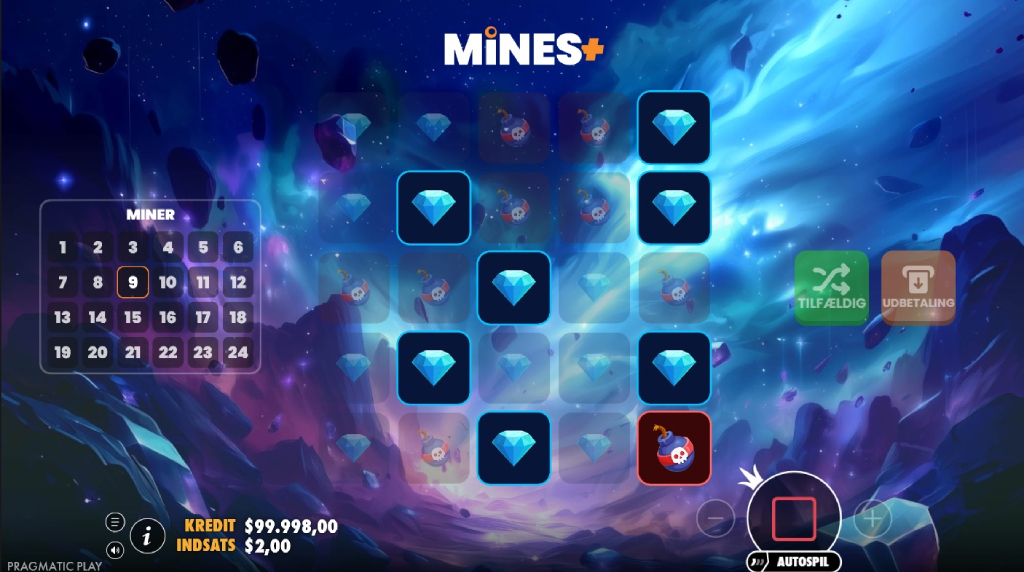 Skærmbillede af Rundeafslutning i Mines+