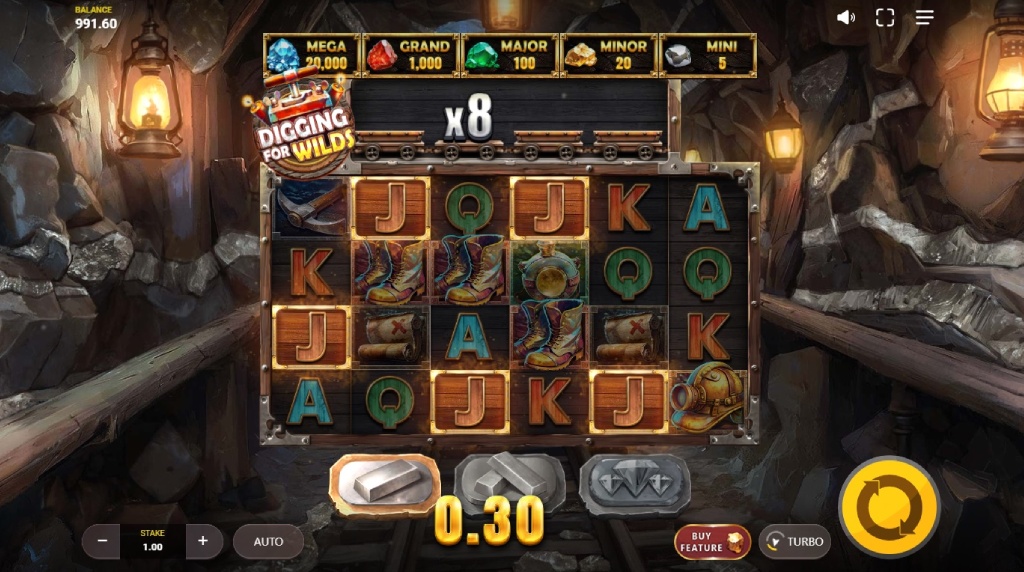 Screenshot fra den Nye Digging for Wilds Slot af Red Tiger