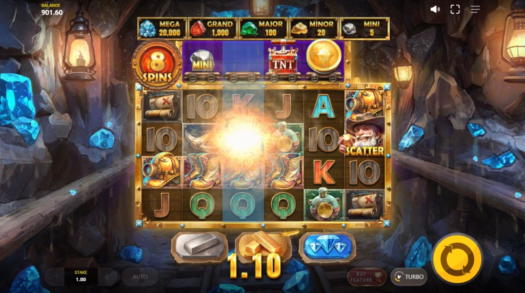 Skærmbillede af free spins i Digging for Wilds