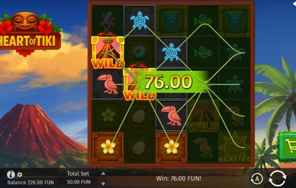 Screenshot fra den Nye Heart of Tiki Slot af BGaming