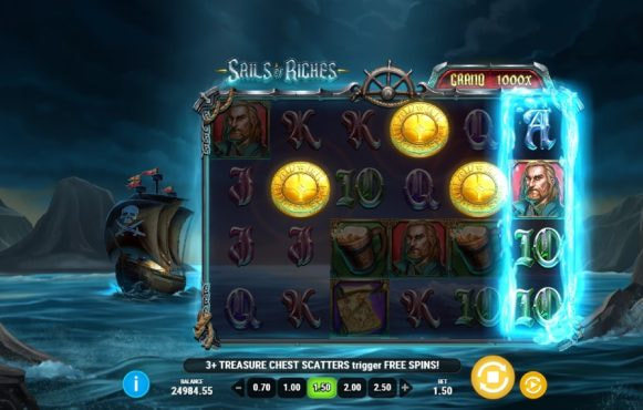 Screenshot fra den Nye Sails of Riches Slot af Play’n GO