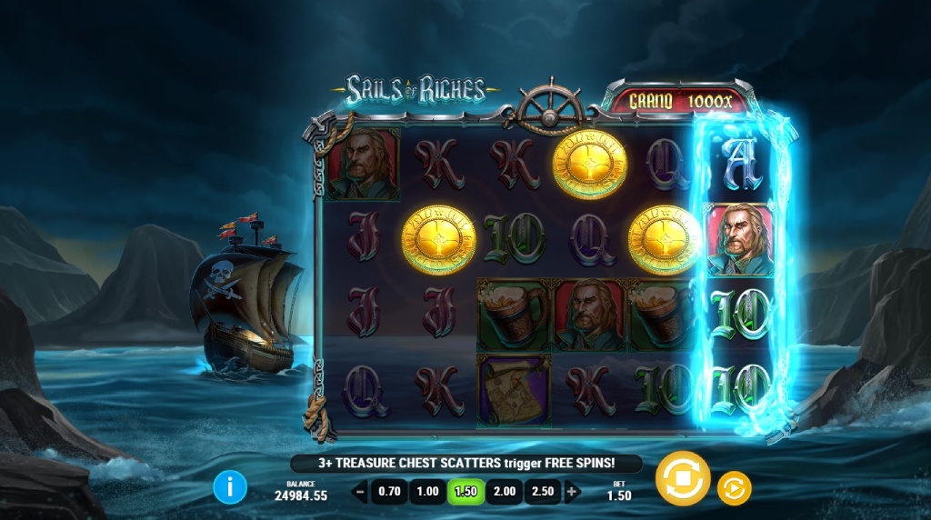Screenshot fra den Nye Sails of Riches Slot af Play’n GO