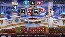 Screenshot fra den Nye Gates of Olympus Roulette Live af Pragmatic Play