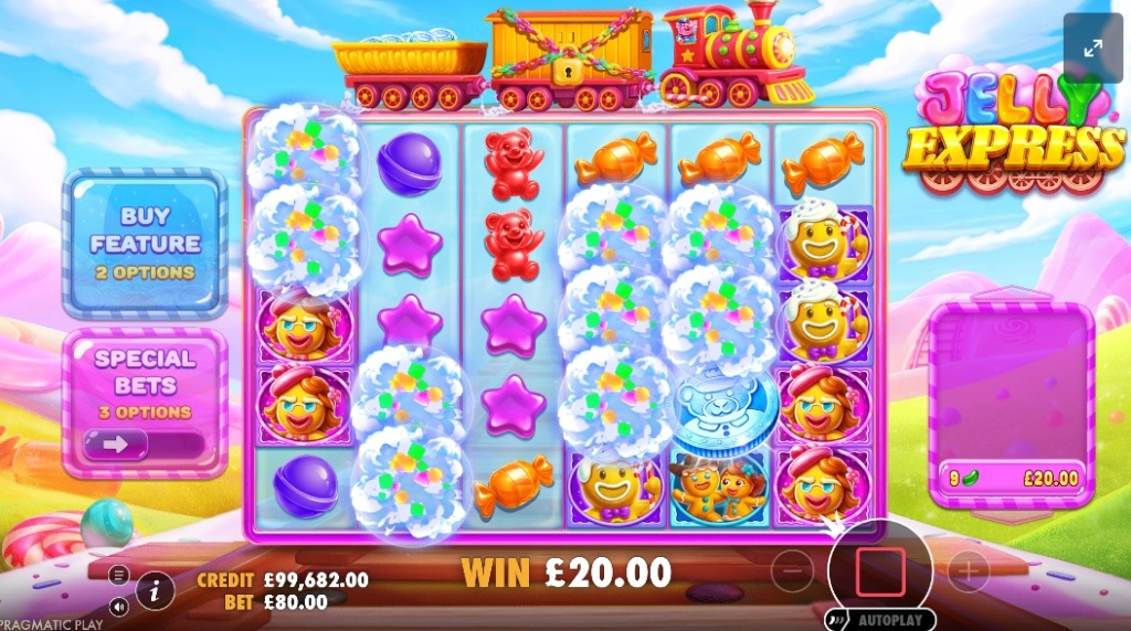 Screenshot fra den Nye Jelly Express Slot af Pragmatic Play