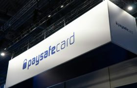 En jumbotron, der viser logoet for PaysafeCard.