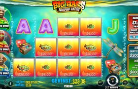 Screenshot fra den Nye Big Bass Trophy Catch Slot af Pragmatic Play