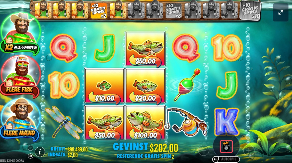 Skærmbillede af Free Spins i Big Bass Trophy Catch